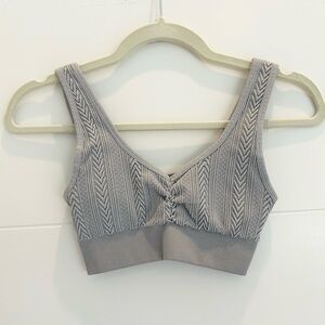 Aerie Women's Gray Ribbed Sports Bra Casual Fit Loungewear Size Small